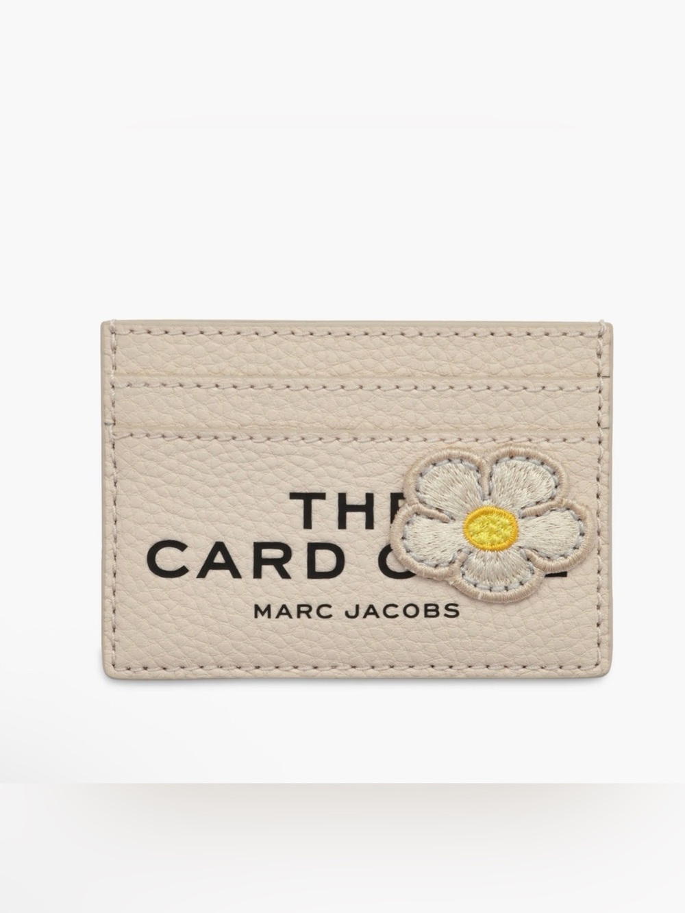 *NWT*Marc Jacobs Beige Leather Card Holder with Daisy Patch
